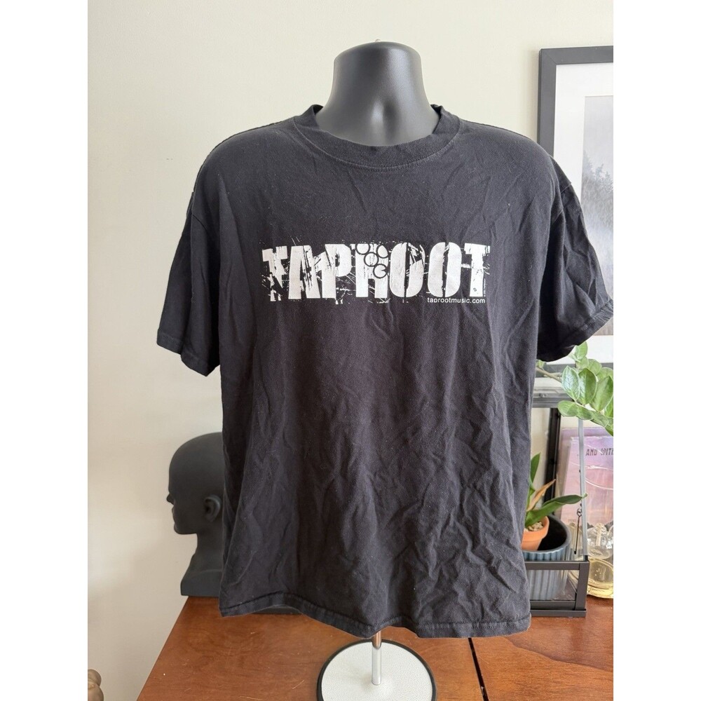 Vintage Taproot Band Music T-Shirt Large Y2K Black Logo Rare Nu Metal 2003
